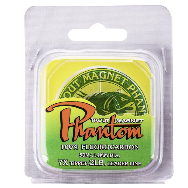 Trout Magnet Phantom 100% Fluorocarbon Fishing Leader Line, 50M (2lb, 3lb, 4lb Test), 2lb, 7X Tippet, (87481),Silver - Image 2